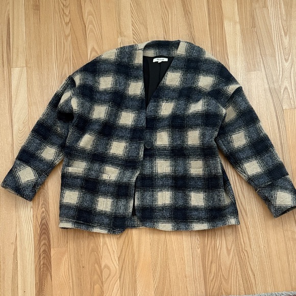 Plaid Open Front Jacket - Picture 1 of 4